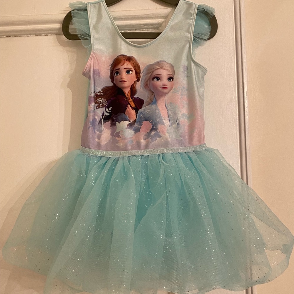 Disney Frozen dress/ leotard and tutu, size 5T/6